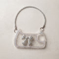 Sparkly Crystal Rhinestone Bow Clear Phone Case with Chain Strap for iPhone 13