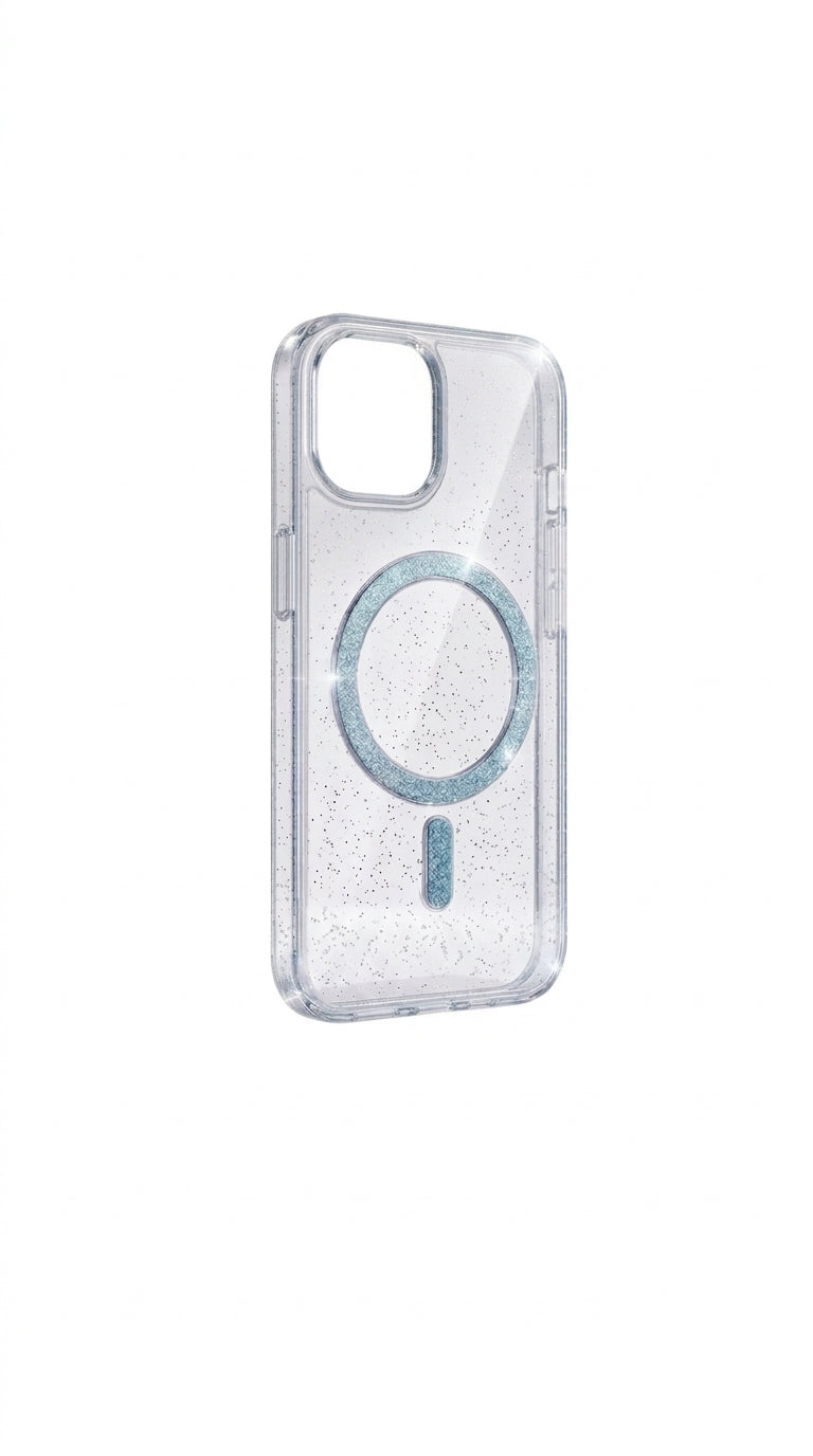 Sparkling Clear Glitter MagSafe Compatible Mobile Case