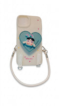 3D Cartoon Cute Heart Leatherette Crossbody Phone Case with Strap